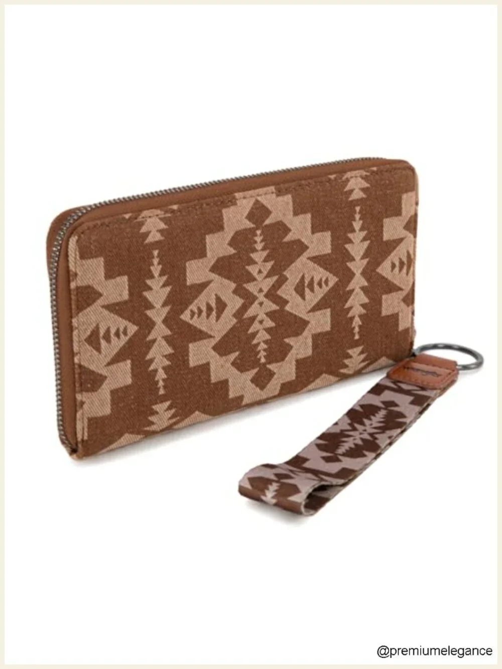 Canvas Western Aztec Credit Card Wristlet Clutch Wallet RFID